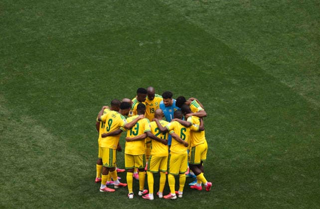 260612 -- MEXICO CITY, June 12, 2026 -- Players of South Africa gather before the group A match between Mexico and South Africa at the 2026 FIFA World Cup, WM, Weltmeisterschaft, Fussball at Mexico City Stadium in Mexico City, Mexico, June 11, 2026. Photo by Xinhua SPMEXICO-MEXICO CITY-FOOTBALL-FIFA WORLD CUP-GROUP A-MEX VS RSA FranciscoxCanedo  (SP)MEXICO-MEXICO CITY-FOOTBALL-FIFA WORLD CUP-GROUP A-MEX VS RSA IMAGO FranciscoxCanedo  imago images 0858942114