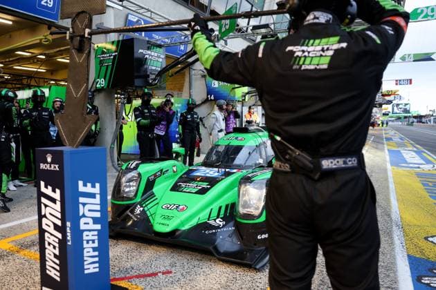 24 Heures du Mans automobile Alexandre Dimou ALEXPRESS MAXPPP - Forestier Racing by Panis Louis Rousset - Esteban Masson - Oliver Gray celebre pendant qualcification Hyperpole lors des 24H du Mans 2026 Alexandre Dimou Agence Alexpress 24 Hours of Le Mans automobile Le Mans France  Copyright: xALEXPRESS MAXPPPxAlexandrexDimoux DIM202606113580 DIM202606113580