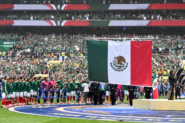 (260612) -- MEXICO CITY, June 12, 2026 -- The national flag of Mexico is raised during the opening ceremony of the 2026 FIFA World Cup, WM, Weltmeisterschaft, Fussball at Mexico City Stadium in Mexico City, Mexico, June 11, 2026. (Photo by Xinhua) (SP)MEXICO-MEXICO CITY-FOOTBALL-FIFA WORLD CUP-OPENING CEREMONY LucioxTavora 