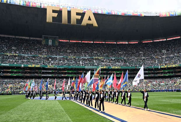(260612) -- MEXICO CITY, June 12, 2026 -- Flagbearers parade into the stadium during the opening ceremony of the 2026 FIFA World Cup, WM, Weltmeisterschaft, Fussball at Mexico City Stadium in Mexico City, Mexico, June 11, 2026. ) (SP)MEXICO-MEXICO CITY-FOOTBALL-FIFA WORLD CUP-OPENING CEREMONY WuxWei 
