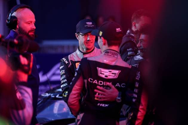 24 Heures du Mans automobile Alexandre Dimou ALEXPRESS MAXPPP - Team Cadillac LMP1 SÃ bastien Bourdais - Earl Bamber - Jack Aitken celebre pendant qualcification Hyperpole lors des 24H du Mans 2026 Alexandre Dimou Agence Alexpress 24 Hours of Le Mans automobile Le Mans France  Copyright: xALEXPRESS MAXPPPxAlexandrexDimoux DIM202606113572 DIM202606113572