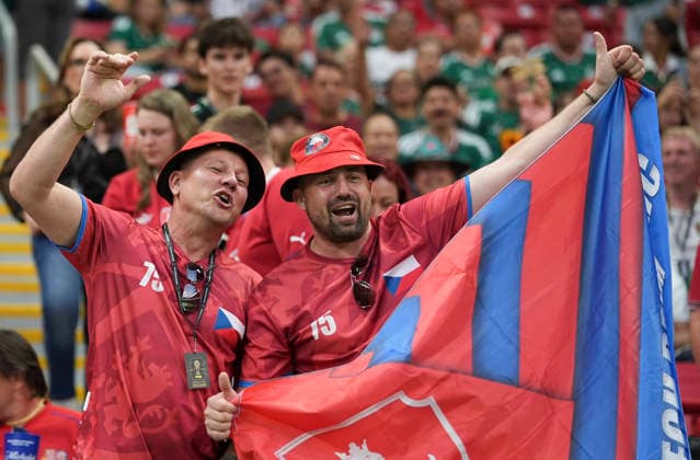 (260612) -- GUADALAJARA, June 12, 2026 -- Fans of the Czech Republic cheer before the group A match between South Korea and the Czech Republic at the 2026 FIFA World Cup, WM, Weltmeisterschaft, Fussball at Guadalajara Stadium in Guadalajara, Mexico, June 11, 2026. (Photo by Xinhua) (SP)MEXICO-GUADALAJARA-FOOTBALL-FIFA WORLD CUP-GROUP A-KOR VS CZE MartinxZabala 
