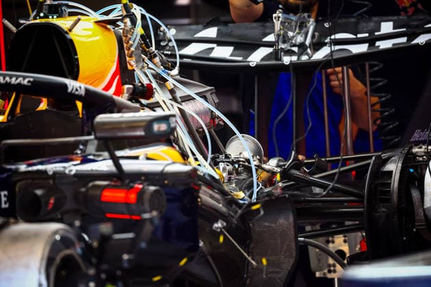 IPA85600182 - Red Bull technical details, during the Barcelona-Catalunya Grand Prix, Barcelona, June 11–14, 2026, Montmeló, 2026 Formula 1 World Championship, WM, Weltmeisterschaft  Copyright: xFedericoxBasile IPAxSportx xx 85600182
