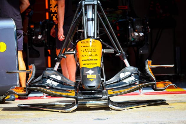 IPA85600422 - Technical details of the McLaren front wing, during the Barcelona-Catalunya Grand Prix, Barcelona, June 11–14, 2026, Montmeló, 2026 Formula 1 World Championship, WM, Weltmeisterschaft  Copyright: xFedericoxBasile IPAxSportx xx 85600422