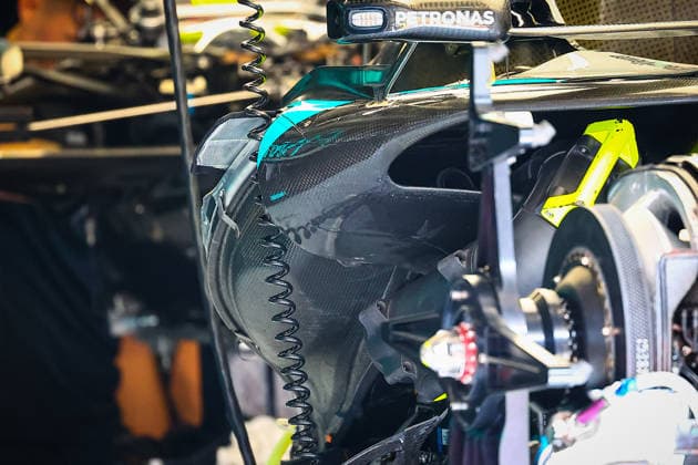MOTORSPORTS - Formula 1 - 2026 Barcelona-Catalunya Grand Prix Photo by IPA ABACAPRESS.COM85600186 - Mercedes technical details, during the Barcelona-Catalunya Grand Prix, Barcelona, June 11–14, 2026, Montmeló, 2026 Formula 1 World Championship, WM, Weltmeisterschaft Spain Spain  Copyright: xIPAxSport ABACAx