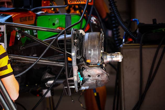 MOTORSPORTS - Formula 1 - 2026 Barcelona-Catalunya Grand Prix Photo by IPA ABACAPRESS.COM85600187 - Technical details of McLaren s brakes, during the Barcelona-Catalunya Grand Prix, Barcelona, June 11–14, 2026, Montmeló, 2026 Formula 1 World Championship, WM, Weltmeisterschaft Spain Spain  Copyright: xIPAxSport ABACAx