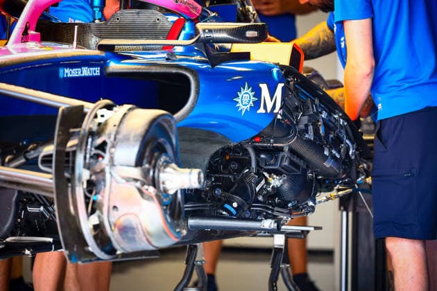 IPA85600392 - Alpine technical details, during the Barcelona-Catalunya Grand Prix, Barcelona, June 11–14, 2026, Montmeló, 2026 Formula 1 World Championship, WM, Weltmeisterschaft  Copyright: xFedericoxBasile IPAxSportx xx 85600392