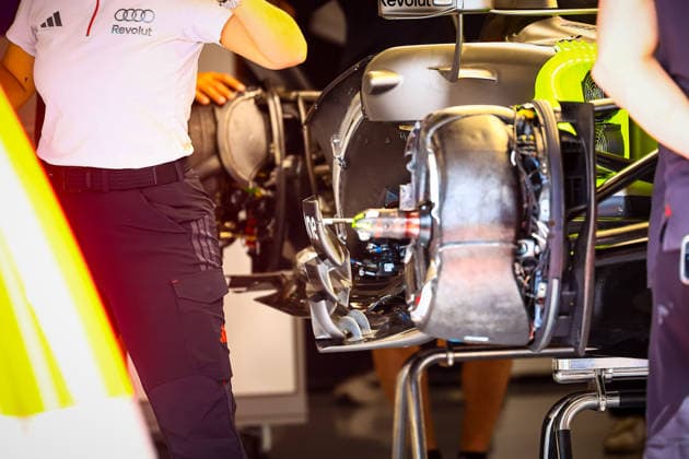 IPA85600393 - Audi technical details, during the Barcelona-Catalunya Grand Prix, Barcelona, June 11–14, 2026, Montmeló, 2026 Formula 1 World Championship, WM, Weltmeisterschaft  Copyright: xFedericoxBasile IPAxSportx xx 85600393
