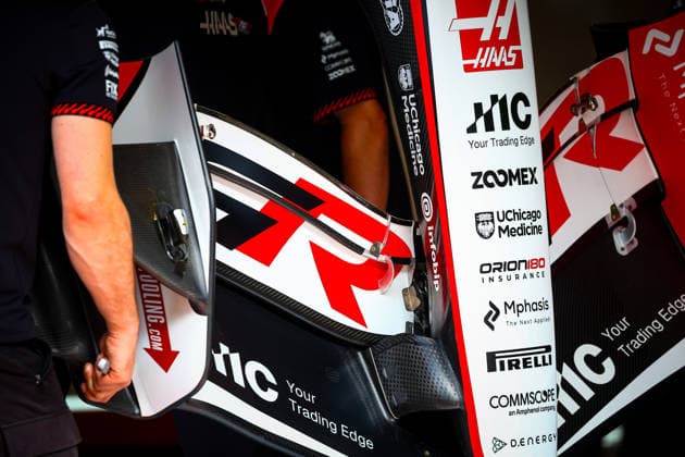 IPA85600397 - Haas front wing technical detail, during the Barcelona-Catalunya Grand Prix, Barcelona, June 11–14, 2026, Montmeló, 2026 Formula 1 World Championship, WM, Weltmeisterschaft  Copyright: xFedericoxBasile IPAxSportx xx 85600397