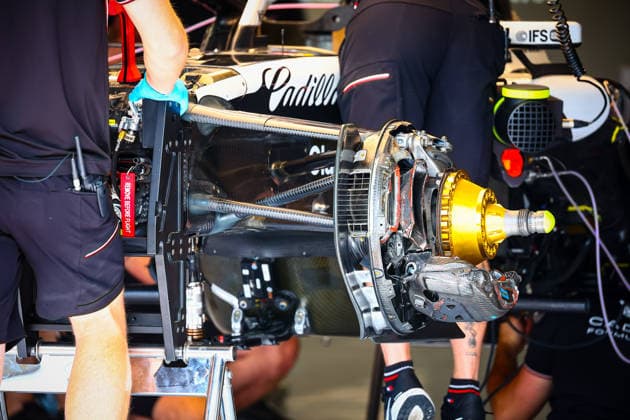 IPA85600404 - Cadillac technical details, during the Barcelona-Catalunya Grand Prix, Barcelona, June 11–14, 2026, Montmeló, 2026 Formula 1 World Championship, WM, Weltmeisterschaft  Copyright: xFedericoxBasile IPAxSportx xx 85600404