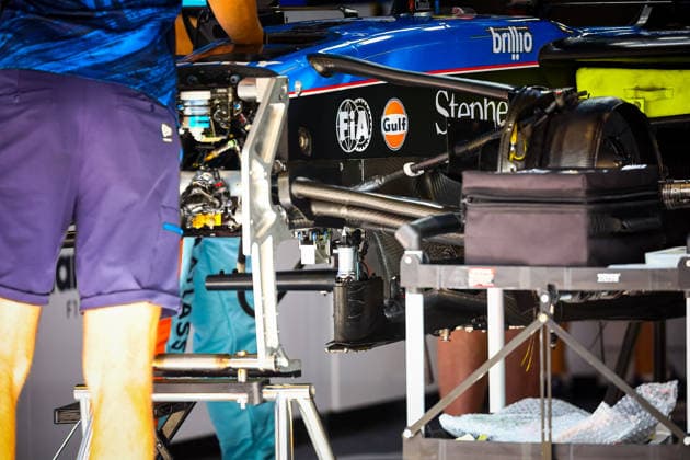 IPA85600408 - Williams technical details, during the Barcelona-Catalunya Grand Prix, Barcelona, June 11–14, 2026, Montmeló, 2026 Formula 1 World Championship, WM, Weltmeisterschaft  Copyright: xFedericoxBasile IPAxSportx xx 85600408