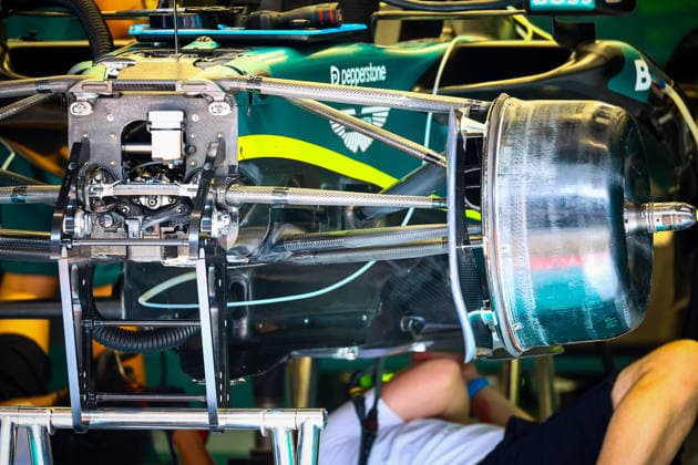 IPA85600411 - Aston Martin technical details, during the Barcelona-Catalunya Grand Prix, Barcelona, June 11–14, 2026, Montmeló, 2026 Formula 1 World Championship, WM, Weltmeisterschaft  Copyright: xFedericoxBasile IPAxSportx xx 85600411