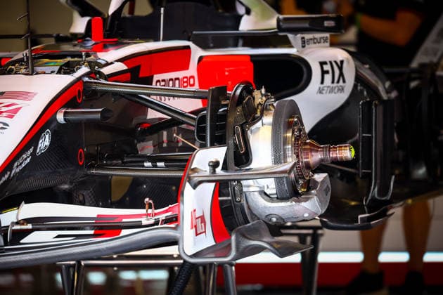 IPA85600413 - Haas technical details, during the Barcelona-Catalunya Grand Prix, Barcelona, June 11–14, 2026, Montmeló, 2026 Formula 1 World Championship, WM, Weltmeisterschaft  Copyright: xFedericoxBasile IPAxSportx xx 85600413