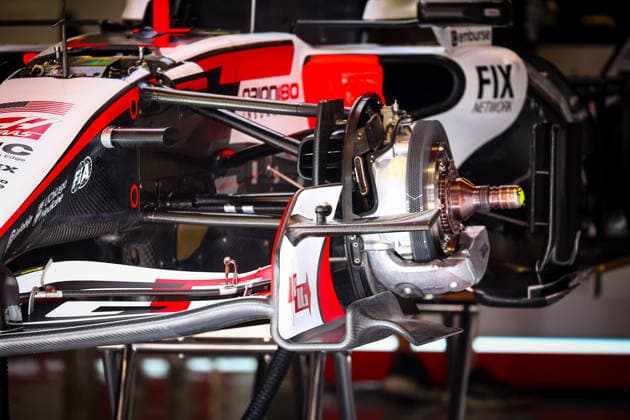 IPA85600415 - Haas technical details, during the Barcelona-Catalunya Grand Prix, Barcelona, June 11–14, 2026, Montmeló, 2026 Formula 1 World Championship, WM, Weltmeisterschaft  Copyright: xFedericoxBasile IPAxSportx xx 85600415