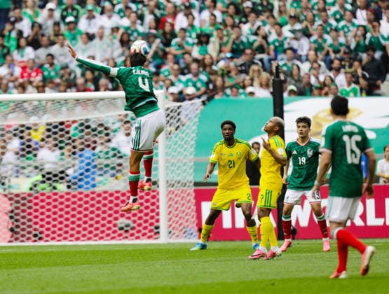 Fußball, FIFA WM 2026, Mexiko - Südafrika #5 Mexico V South Africa - 2026 FIFA World Cup, WM, Weltmeisterschaft, Fussball 1st Round Mexico and South Africa players during the Group A first-round match of the 2026 FIFA World Cup at Estadio Azteca. on June 11, 2026, in Mexico City, Mexico. (Photo by Ian Robles Eyepix Group) Copyright: xIanxRoblesx EyepixxGroupx EL_11062026_186635JPEG