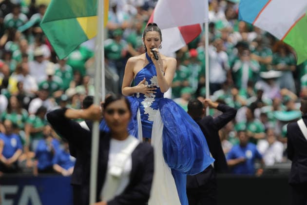Fußball, FIFA WM 2026, Eröffnungsfeier in Mexiko Stadt #5 2026 FIFA World Cup, WM, Weltmeisterschaft, Fussball Opening Ceremony South Korean singer Ejae performs during the 2026 FIFA World Cup opening ceremony at Estadio Azteca. on June 11, 2026 in Mexico City, Mexico. Mexico City CDMX Mexico Copyright: xIanxRoblesx