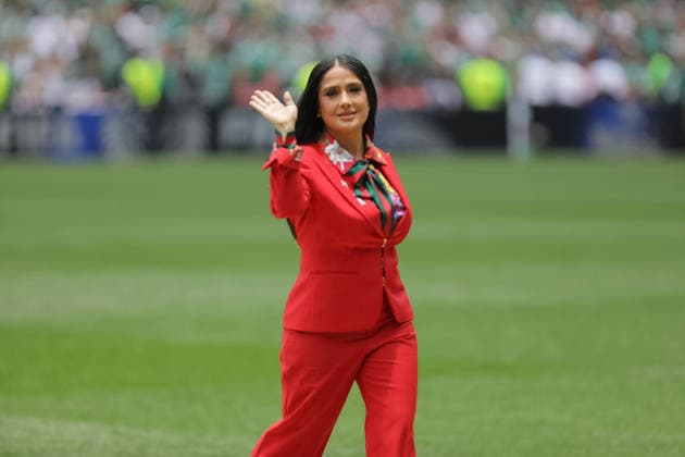 Fußball, FIFA WM 2026, Eröffnungsfeier in Mexiko Stadt #5 2026 FIFA World Cup, WM, Weltmeisterschaft, Fussball Opening Ceremony Mexican Actress Salma Hayek attends during the 2026 FIFA World Cup opening ceremony at Estadio Azteca. on June 11, 2026 in Mexico City, Mexico. Mexico City CDMX Mexico Copyright: xIanxRoblesx