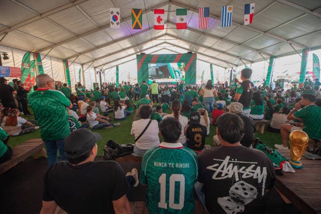 Mexicans Celebrating Victory Over South Africa at FIFA Fan Fest Mexicans celebrating the victory of Mexico over South Africa at the Correguidora stadium at the 2026 FIFA Fan Fest during the FIFA World Cup, WM, Weltmeisterschaft, Fussball opening match 1st round of group A between Mexico and South Africa. On June 11, 2026 in Queretaro, Mexico. Queretaro Mexico Copyright: xJosexCarrerax