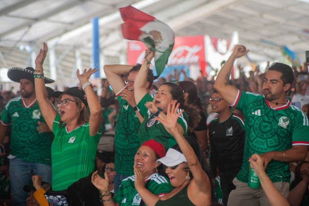 Mexicans Celebrating Victory Over South Africa at FIFA Fan Fest Mexicans celebrating the victory of Mexico over South Africa at the Correguidora stadium at the 2026 FIFA Fan Fest during the FIFA World Cup, WM, Weltmeisterschaft, Fussball opening match 1st round of group A between Mexico and South Africa. On June 11, 2026 in Queretaro, Mexico. Queretaro Mexico Copyright: xJosexCarrerax