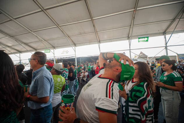 Mexicans Celebrating Victory Over South Africa at FIFA Fan Fest Mexicans celebrating the victory of Mexico over South Africa at the Correguidora stadium at the 2026 FIFA Fan Fest during the FIFA World Cup, WM, Weltmeisterschaft, Fussball opening match 1st round of group A between Mexico and South Africa. On June 11, 2026 in Queretaro, Mexico. Queretaro Mexico Copyright: xJosexCarrerax