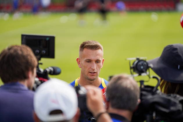 Bosnia and Herzegovina Training Day - 2026 FIFA World Cup, WM, Weltmeisterschaft, Fussball Amar MEMIC 15 of Bosnia and Herzegovina national football team attending media during the training day ahead the 2026 FIFA World Cup Group B match against Canada at Centennial Park. on June 11, 2026 in Toronto, Canada. Toronto Ontario Canada Copyright: xLeonardoxRamirezx