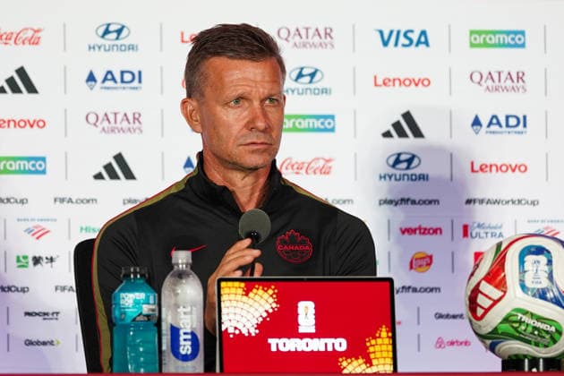 Canada MD-1 press conference, PK, Pressekonferenz - 2026 FIFA World Cup, WM, Weltmeisterschaft, Fussball Jesse Marsch Head Coach of Canada during the 2026 FIFA World Cup press conference one day before the match between Canada and Bosnia and Herzegovina at Toronto Stadium. on June 11, 2026 in Toronto, Canada. Toronto Ontario Canada Copyright: xLeonardoxRamirezx