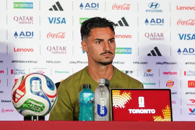 Canada MD-1 press conference, PK, Pressekonferenz - 2026 FIFA World Cup, WM, Weltmeisterschaft, Fussball Stephen EUSTAQUIO 07 of Canada during the 2026 FIFA World Cup press conference one day before the match between Canada and Bosnia and Herzegovina at Toronto Stadium. on June 11, 2026 in Toronto, Canada. Toronto Ontario Canada Copyright: xLeonardoxRamirezx