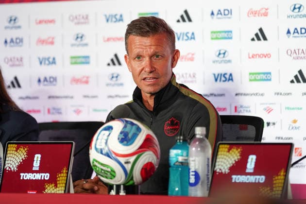 Canada MD-1 press conference, PK, Pressekonferenz - 2026 FIFA World Cup, WM, Weltmeisterschaft, Fussball Jesse Marsch Head Coach of Canada during the 2026 FIFA World Cup press conference one day before the match between Canada and Bosnia and Herzegovina at Toronto Stadium. on June 11, 2026 in Toronto, Canada. Toronto Ontario Canada Copyright: xLeonardoxRamirezx