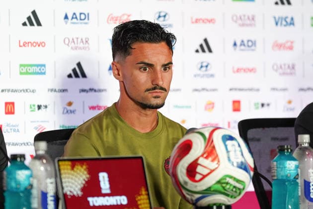 Canada MD-1 press conference, PK, Pressekonferenz - 2026 FIFA World Cup, WM, Weltmeisterschaft, Fussball Stephen EUSTAQUIO 07 of Canada during the 2026 FIFA World Cup press conference one day before the match between Canada and Bosnia and Herzegovina at Toronto Stadium. on June 11, 2026 in Toronto, Canada. Toronto Ontario Canada Copyright: xLeonardoxRamirezx