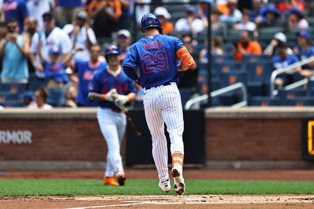 MLB, Baseball Herren, USA St. Louis Cardinals Vs. New York Mets Jared Young 29 of the New York Mets crosses home plate after hitting a home run during the first inning of a baseball game against the St. Louis Cardinals at Citi Field in Flushing, New York, on June 11, 2026. Flushing New York United States  Copyright: xGordonxDonovanx originalFilename:donovan-mlbstlou260611_np7wE.jpg