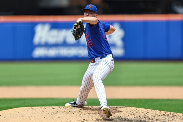 MLB, Baseball Herren, USA St. Louis Cardinals Vs. New York Mets New York Mets starting pitcher Christian Scott 45 throws during the fifth inning of a baseball game against the St. Louis Cardinals at Citi Field in Flushing, New York, on June 11, 2026. Flushing New York United States  Copyright: xGordonxDonovanx originalFilename:donovan-mlbstlou260611_npvg7.jpg