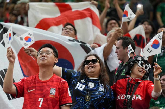 (260612) -- GUADALAJARA, June 12, 2026 -- Fans of South Korea cheer during the group A match between South Korea and the Czech Republic at the 2026 FIFA World Cup, WM, Weltmeisterschaft, Fussball at Guadalajara Stadium in Guadalajara, Mexico, June 11, 2026. (Photo by Xinhua) (SP)MEXICO-GUADALAJARA-FOOTBALL-FIFA WORLD CUP-GROUP A-KOR VS CZE MartinxZabala 