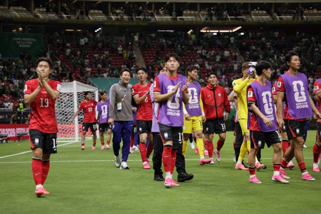 South Korea v Czechia - FIFA World Cup, WM, Weltmeisterschaft, Fussball 2026 - Group A ZAPOPAN, MEXICO - JUNE 11: Players of South Korea celebrate after the 2026 FIFA World Cup First Stage Group A match between South Korea and Czechia at Estadio Akron (Guadalajara Stadium) in Zapopan, Guadalajara, Mexico on June 11, 2026. Luciano Gonzalez Anadolu Zapopan Mexico. Editorial use only. Please get in touch for any other usage.  Copyright: x2026xAnadoluxLucianoxGonzalezx