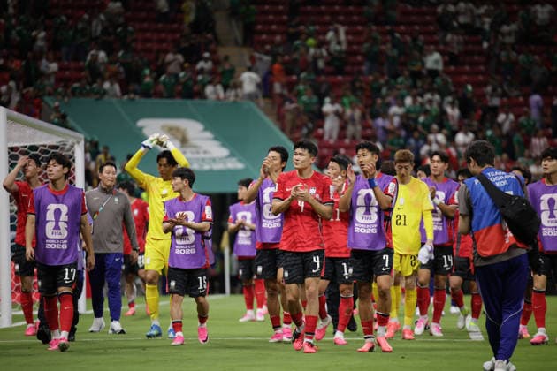 South Korea v Czechia - FIFA World Cup, WM, Weltmeisterschaft, Fussball 2026 - Group A ZAPOPAN, MEXICO - JUNE 11: Players of South Korea celebrate after the 2026 FIFA World Cup First Stage Group A match between South Korea and Czechia at Estadio Akron (Guadalajara Stadium) in Zapopan, Guadalajara, Mexico on June 11, 2026. Luciano Gonzalez Anadolu Zapopan Mexico. Editorial use only. Please get in touch for any other usage.  Copyright: x2026xAnadoluxLucianoxGonzalezx
