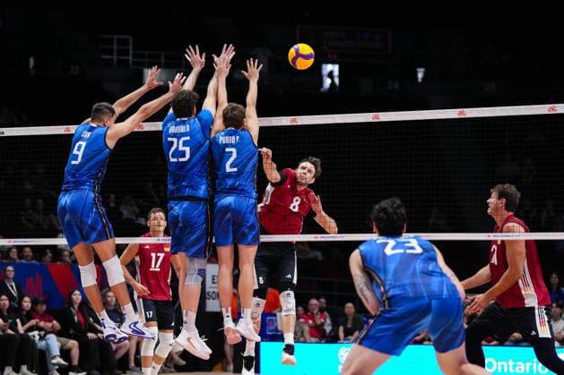 Volleyball, Nations League, Deutschland - Italien Germany V Italy - 2026 Men s Volleyball Nations League - Ottawa -Day2 Filip John 8 of Germany competes during the 2026 Men s Volleyball Nations League match between Germany and Italy at TD Place Arena in Ottawa, Canada, on June 11, 2026. Ottawa Ontario Canada  Copyright: xYuanxTianx originalFilename:tian-2026mens260611_npWvE.jpg