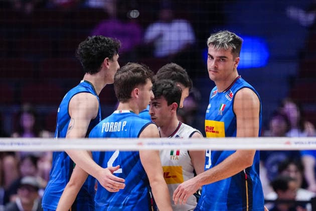 Volleyball, Nations League, Deutschland - Italien Germany V Italy - 2026 Men s Volleyball Nations League - Ottawa -Day2 Francesco Sani 9 of Italy reacts during the 2026 Men s Volleyball Nations League match between Germany and Italy at TD Place Arena in Ottawa, Canada, on June 11, 2026. Ottawa Ontario Canada  Copyright: xYuanxTianx originalFilename:tian-2026mens260611_npdXq.jpg
