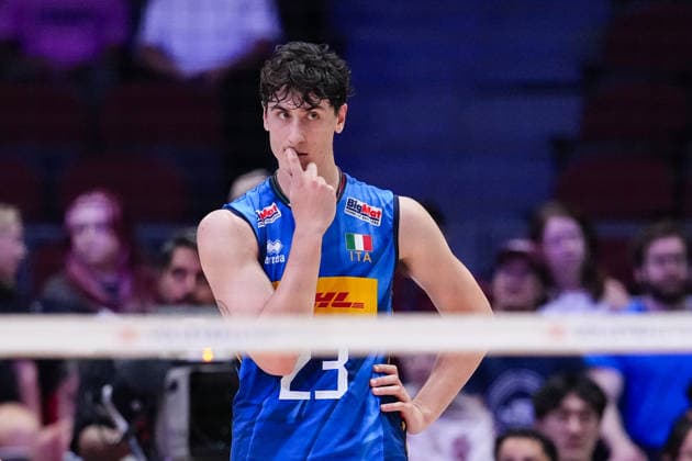 Volleyball, Nations League, Deutschland - Italien Germany V Italy - 2026 Men s Volleyball Nations League - Ottawa -Day2 Alessandro Alberto Bovolenta 23 of Italy reacts during the 2026 Men s Volleyball Nations League match between Germany and Italy at TD Place Arena in Ottawa, Canada, on June 11, 2026. Ottawa Ontario Canada  Copyright: xYuanxTianx originalFilename:tian-2026mens260611_npM5u.jpg