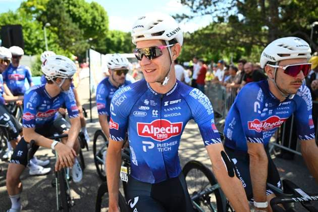 Tour Auvergne - Rhone-Alpes 2026 Stage 6 CREST-VOLAND, FRANCE - JUNE 12 : Debruyne Ramses (BEL) of Alpecin - Premier Tech during stage 6 of the 78th edition of Tour Auvergne - Rhone-Alpes an UCI World Tour 2.UWT cycling road race stage for Men Elite of 182.3 km with start in Saint-Vulbas and finish in Crest-Voland on June 12, 2026 in Crest-Voland, France, 12 06 2026 ( Motordriver Guy De Vuyst - Crest-Voland France  Copyright: xVincentxKalutx