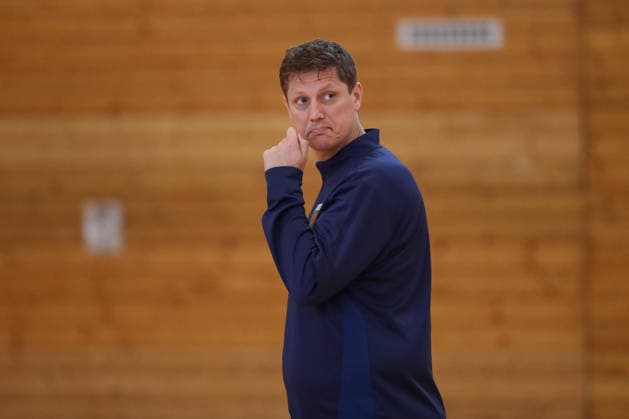 12 06 2026, xtgx, Handball, EHF Champions League, final training Füchse Berlin v l Nicolej Krickau Berlin, coach disappointed, looks disappointed, disappointed Koeln