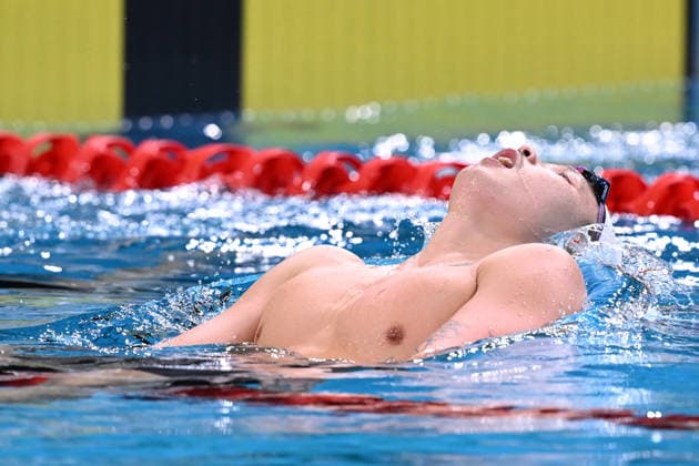 SWIMMING AUSTRALIAN TRIALS, Se-Bom Lee reacts after winning the Men s 200m Backstroke on day 5 of the 2026 Australian Swimming Trials at Sydney Olympic Park Aquatic Centre in Sydney, Friday, June 12, 2026. ( NO ARCHIVING, EDITORIAL USE ONLY SYDNEY NEW SOUTH WALES AUSTRALIA  Copyright: xDEANxLEWINSx 20260612173873216747