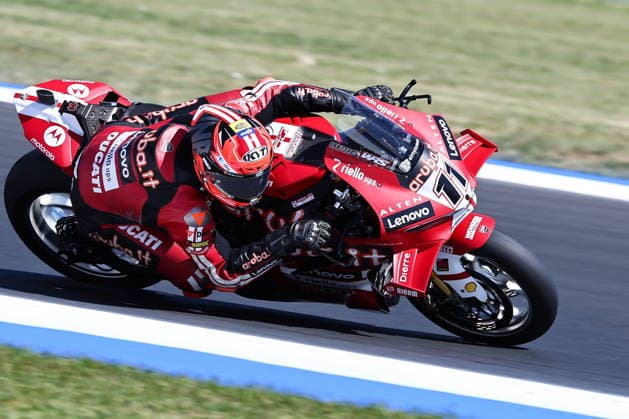 IPA85604676 - Nicolo Bulega (ITA) on a Ducati Panigale V4R, Aruba.It Racing - Ducati, during the FIM Superbike World Championship, WM, Weltmeisterschaft Pirelli Emilia Romagna Round at the Misano World Circuit Marco Simoncelli, Misano Adriatico, Italy on June 12, 2026 during the Pirelli Emilia Romagna Round, World Superbike (SBK) race in Italy, Italy, June 12, 2026  Copyright: xValerioxOrigo IPAxSportx xx 85604676