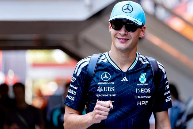BARCELONA Formula 1 driver George Russell of Mercedes AMG Petronas Formula One Team during the Formula 1 Spain Catalonia at the Circuit de Barcelona Catalunya on June 12, 2026 in Barcelona, Spain Photo by DeFodi Images