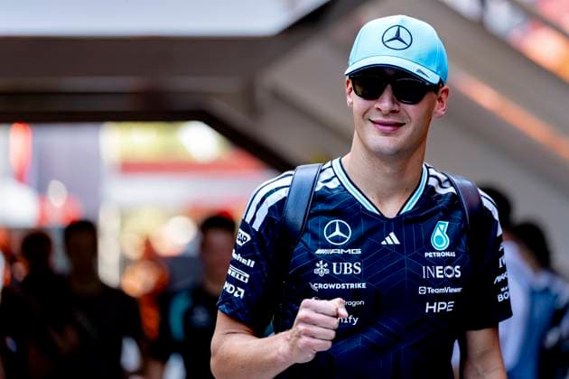BARCELONA Formula 1 driver George Russell of Mercedes AMG Petronas Formula One Team during the Formula 1 Spain Catalonia at the Circuit de Barcelona Catalunya on June 12, 2026 in Barcelona, Spain Photo by DeFodi Images