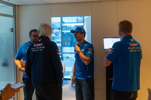 Formula 1 Barcelona Grand Prix 2026 Pierre Gasly (BWT Alpine F1 Team, 10) learns the news about his podium on practice day at the Barcelona GP 2026 12 06 2026