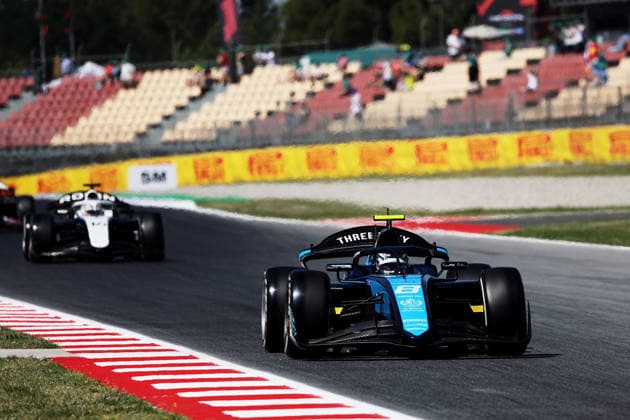 AUTO - FORMULA 2 2026 - BARCELONA 08 BILINSKI Roman (pol), DAMS Lucas Oil, Dallara F2 2024, action during the 5th round of the 2026 FIA Formula 2 Championship from June 12 to 14, 2026 on the Circuit de Barcelona-Catalunya, in Montmelo, Spain - MontmeloSpain  Copyright: xEricxAlonsox
