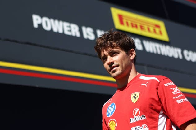 F1 Gran Prix of Spain Charles Leclerc of Scuderia Ferrari HP looks on in the Paddock during free practice 1 ahead of the F1 Grand Prix of Catalunya at Montemelo Circuit on June 12, 2026 in Barcelona, Spain. Barcelona Circuit de Catalunya Spain Copyright: xMarcoxCanonierox