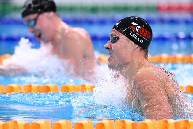 SWIMMING AUSTRALIAN TRIALS, Zac Stubblety-Cook (left) and Bailey Lello (right) during the Men s 200m Breaststroke on day 5 of the 2026 Australian Swimming Trials at Sydney Olympic Park Aquatic Centre in Sydney, Friday, June 12, 2026. ( NO ARCHIVING, EDITORIAL USE ONLY SYDNEY NEW SOUTH WALES AUSTRALIA  Copyright: xDEANxLEWINSx 20260612180947117406