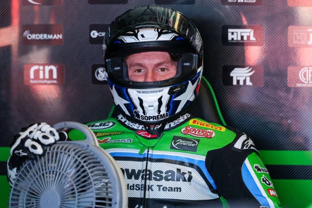 FIM SBK Superbike World Championship Pirelli Emilia Romagna Round 7 Free Practice 1 Misano Adriatico 12 06 2026 Garrett Gerloff of Kawasaki WorldSbk Team with Kawasaki ZX 10RR seen during FIM SBK Superbike World Championship Pirelli Emilia Romagna Round 7 Free Practice 1 at Misano World Circuit Marco Simoncelli in Misano Adriatico, Italy Copyright: xBEAUTIFULxSPORTS Carabellix