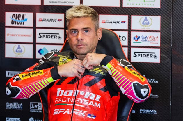 FIM SBK Superbike World Championship Pirelli Emilia Romagna Round 7 Free Practice 1 Misano Adriatico 12 06 2026 Alvaro Bautista of Barni Spark Racing Team with Ducati Panigale V4R seen during FIM SBK Superbike World Championship Pirelli Emilia Romagna Round 7 Free Practice 1 at Misano World Circuit Marco Simoncelli in Misano Adriatico, Italy Copyright: xBEAUTIFULxSPORTS Carabellix