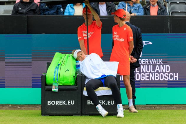 2026-06-12 - Libema Open 2026 ROSMALEN, NETHERLANDS - JUNE 12: Barbora Krejcikova of Czechia during the Libema Open 2026 at Autotron on June 12, 2026 in Rosmalen, Netherlands Rosmalen Autotron Netherlands Content not available for redistribution in The Netherlands directly or indirectly through any third parties. Copyright: xMarcelxvanxPlateringenx